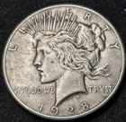 1928-P Silver Peace Dollar, KEY DATE, only 360,649 minted. Rare Original Piece..