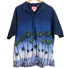VTG RJC Hawaiian Short Sleeve Palm Trees Ocean Graphic USA 2XL Tropical Cruise