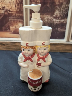 #ad Campbells Soup ceramic soap dispencer 1998 $25.95