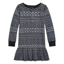 Polo Ralph Lauren Girls Sz XL Fair Isle Waffle Knit Henley Dress Holiday Winter