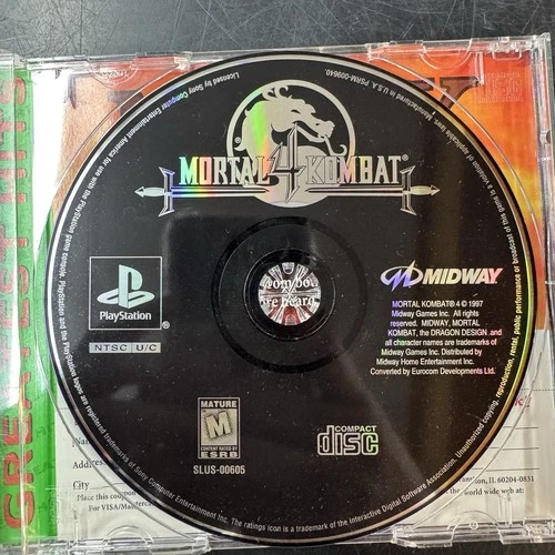Mortal Kombat 4 Ps1 PlayStation One DISC ONLY untested