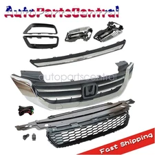 For 2013-2015 Honda Accord Sedan Front Upper/Lower Grille With Foglights Combo