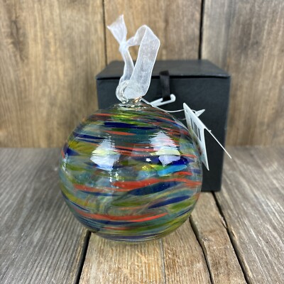 Giftcraft Hand Blown Art Glass Friendship Ball Ornament With Original Box 4 
