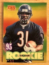 1995 Sport Flix Pinnacle Rashaan Salaam Football Rookie Card (RC) #127 Bears VG. rookie card picture
