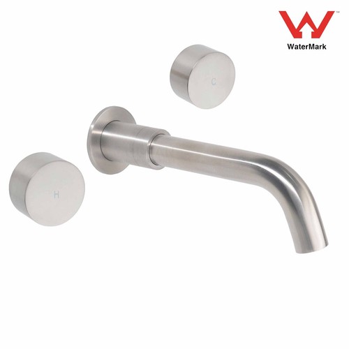 WELS Round Brushed Basin Mixer Swivel Bath Spout Wall Mounted Mixer Tap Faucet - Picture 10 of 15