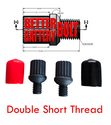 GM Style Side Post Battery Terminal Bolts SINGLE CABLE LENGTH (1 pair) 