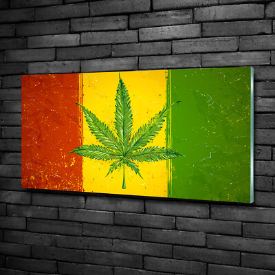 Wandbild aus Plexiglas  Druck auf Acryl 100x50 Landkarten & Flaggen Rasta Flagge