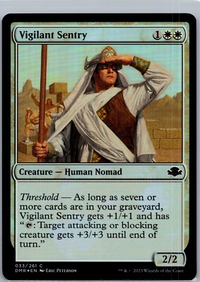 MTG Vigilant Sentry #033/261 Dominaria Remastered *FOIL* Common M/NM