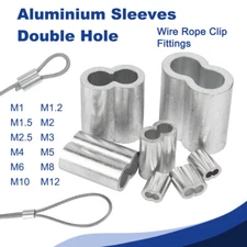 Aluminium Wire Cable Double Hole Crimp Sleeve For Wire Rope Clip Fittings M1-M12