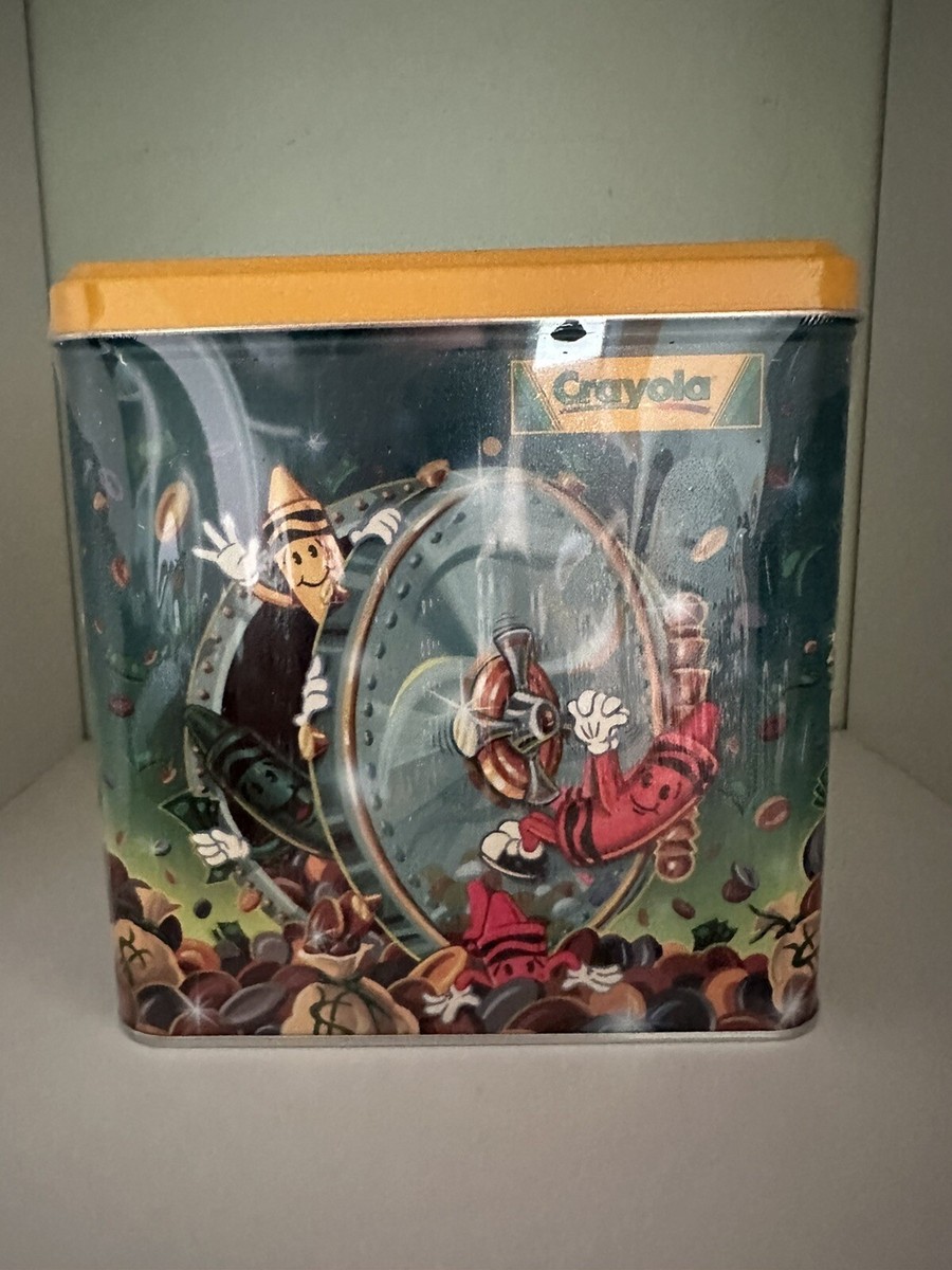 2000 Crayola Crayons 64 Count Collector Tin Piggy Bank Binney