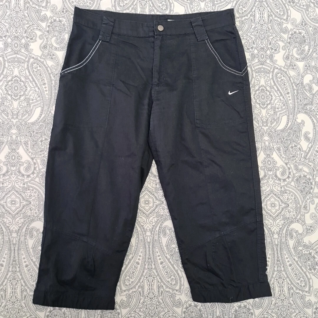 Nike Studio Women's Trous Size 10 3 4 Lengths Black Three Quarter Vintage