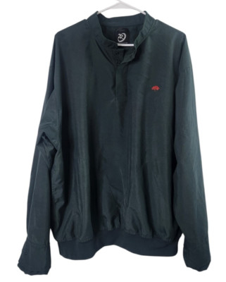 Zero Restriction Mens L 1/4 Snap Windbreaker Jacket Pullover Green