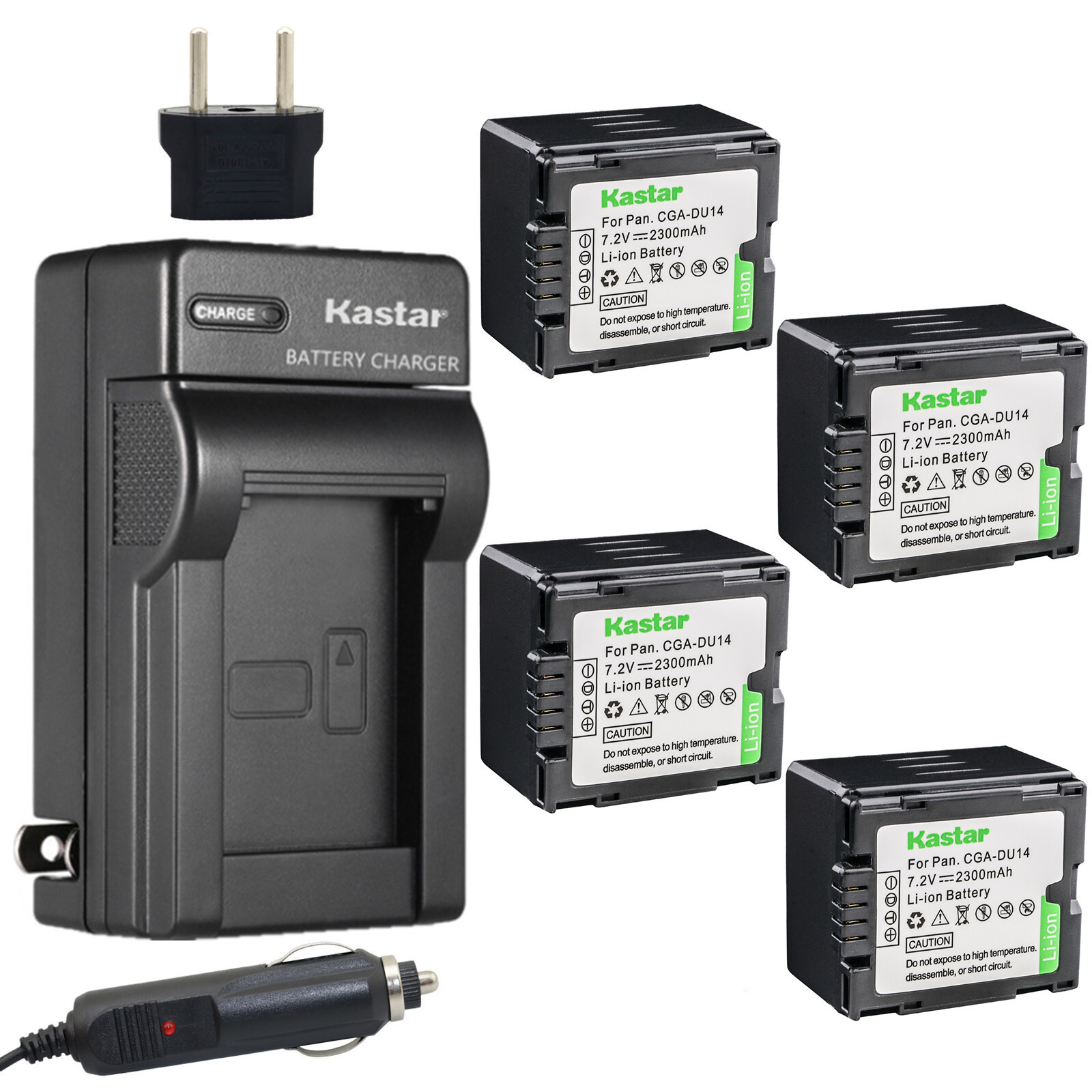 Kastar Battery Travel Charger for Panasonic CGR-DU14 CGA-DU14 NV-GS230 NV-GS250