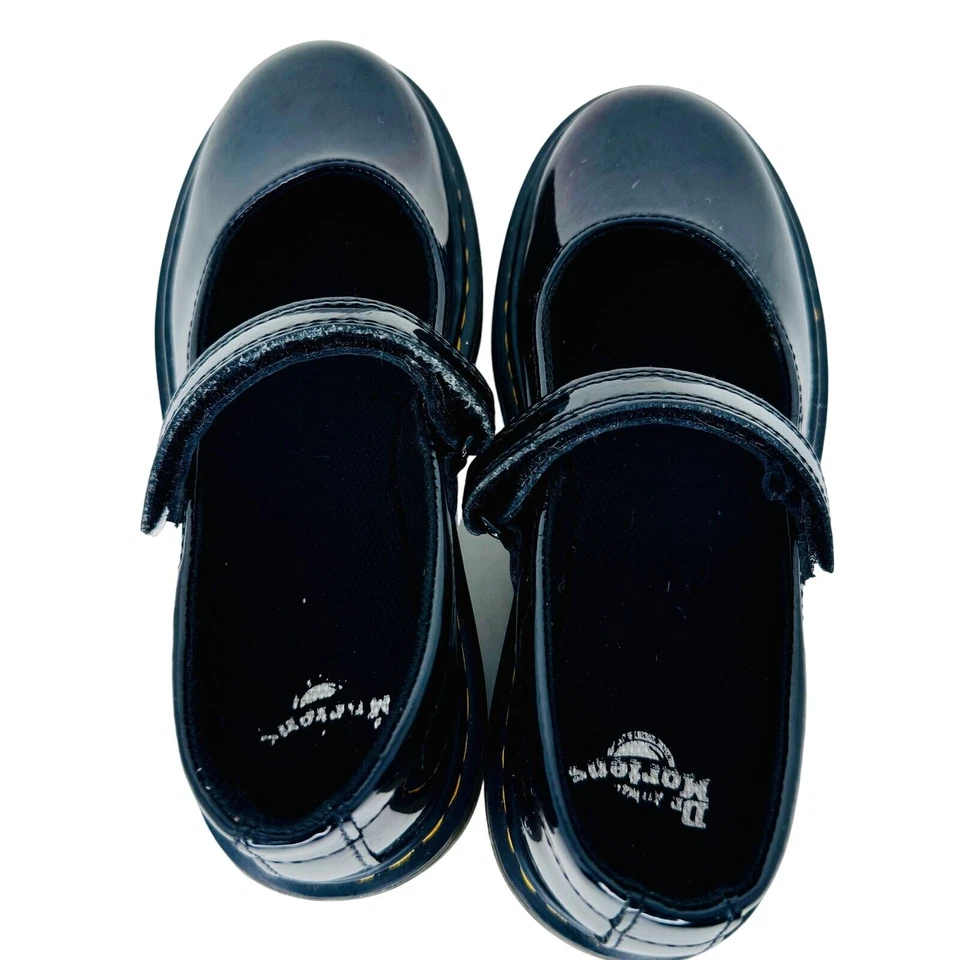 Dr. Martens Maccy Mary Jane Shoes Round Toe Patent Leather Black Junior Size 2 - Image 4 of 4