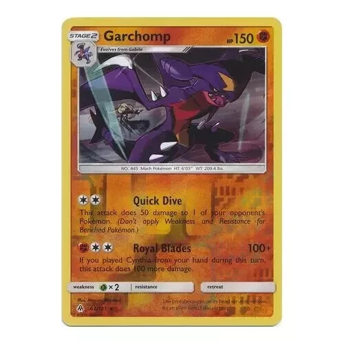 Garchomp 62/131 Reverse Holo Rare Forbidden Light Sun & Moon Pokemon Card TCG NM
