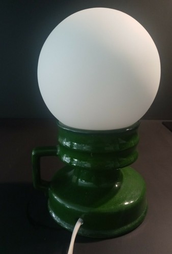 Mid Century Design Klassiker ✴ TISCHLAMPE ✴ Keramikfuss avokadogrün... - Bild 5 von 7