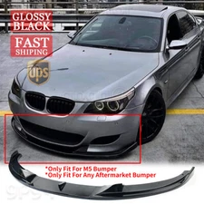 For BMW E60 E61 M5 2006-2010 H Style Glossy Black Front Bumper Splitter Lip Kit