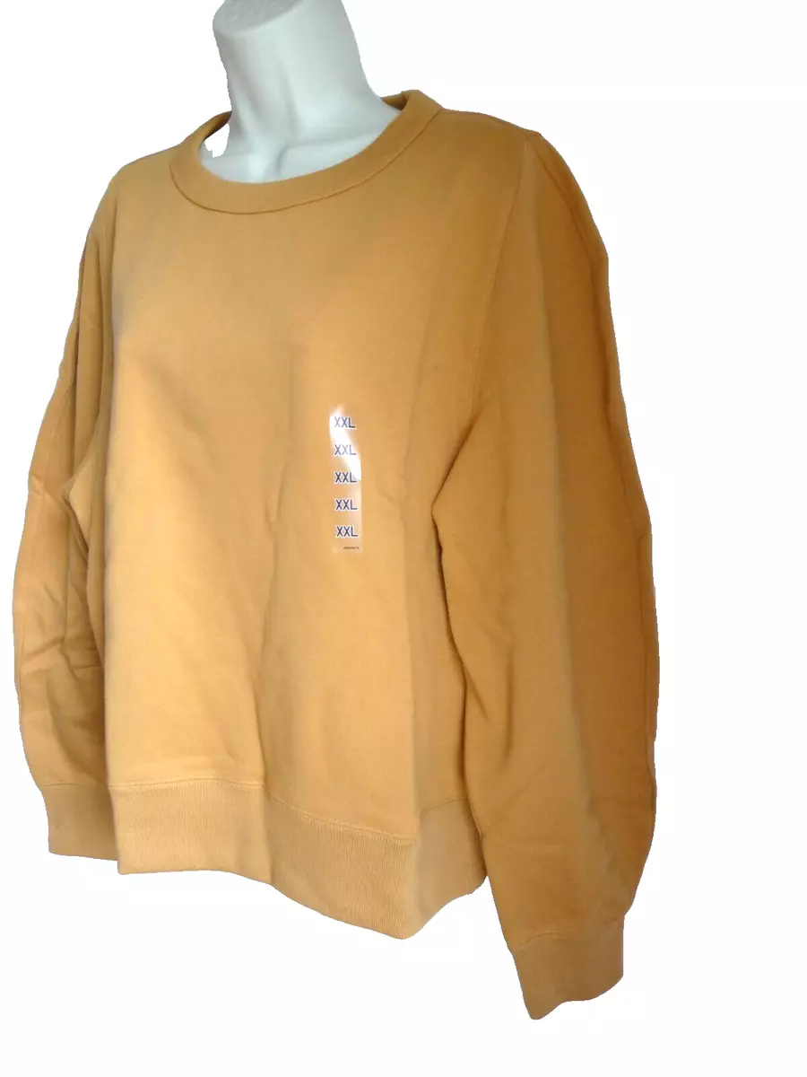 UNIQLO Ladies XXL NWT Sweatshirt Crewneck Wide Long Sleeves Yellow