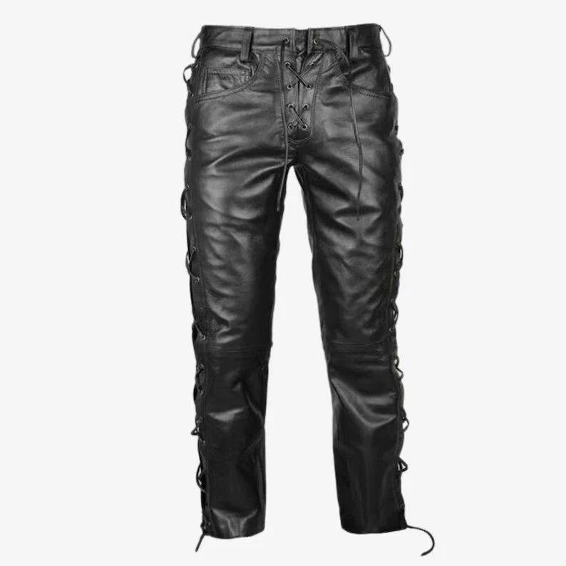 Men's Genuine Leather Pants with Zipper Soft Lambskin Leather Biker Trouser Pant
Opens in a new wind
