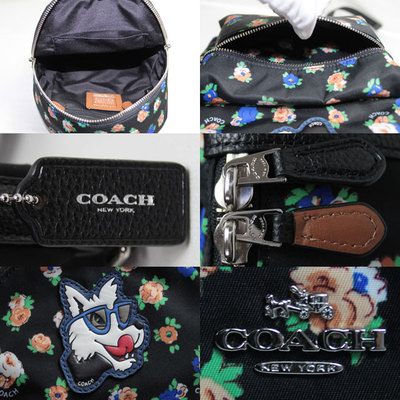 NWT Coach Mini Charlie Tea Rose Floral Print Nylon Backpack  display picture 2