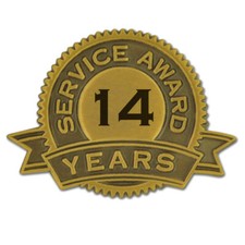 PinMart's 14 Years of Service Award Lapel Pin