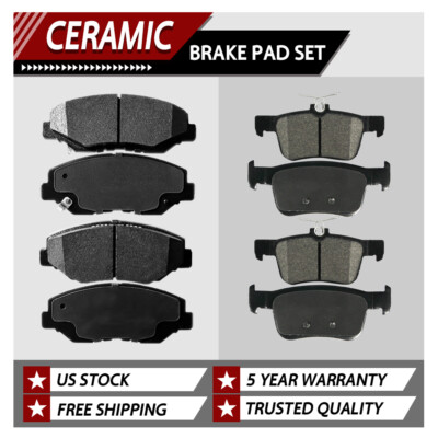 Front & Rear Ceramic Disc Brake Pads For 2016 2017 2018 2019 - 2021 Honda Civic