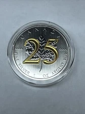 Maple Leaf 25th Anniversary 2013 Canada 1oz Silver gilded 25 Low Minted