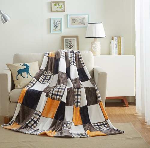 Tache Plaid Patchwork Super Soft Warm Fleece Flannel Tartan Throw Bed Blanket - Picture 2 of 37