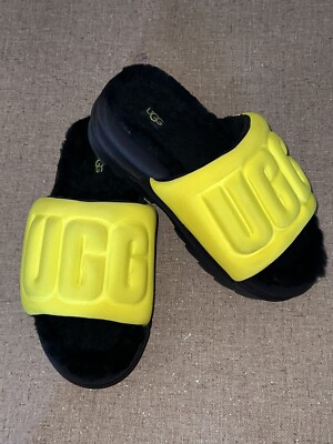 UGG Maxi Graphic Slide Canary Yellow Platform Slide Size 8  display picture 1