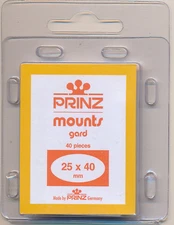 Prinz Scott Stamp Mount Size 25/40 mm - CLEAR - Pack of 40 (25x40 25 mm)  PRECUT