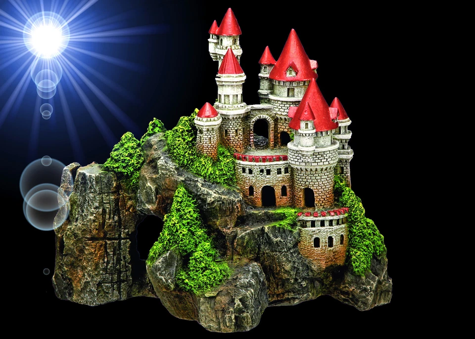 NOBBY TOP Aquarium Deko 🐠29cm MÄRCHEN SCHLOSS 🐠 Burg Castel Höhle Dekoration Zubehör