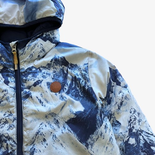 Vintage Y2K Women's Timberland Ice Mountain Print Puffer Jacket Retro Ski Hiking - Picture 4 of 11
