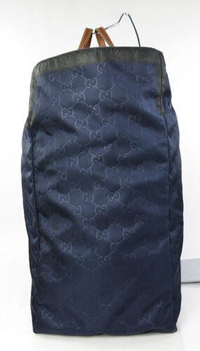 Auth GUCCI Navy GG Nylon and Leather Tote Bag Purse #60705 - Picture 4 of 16
