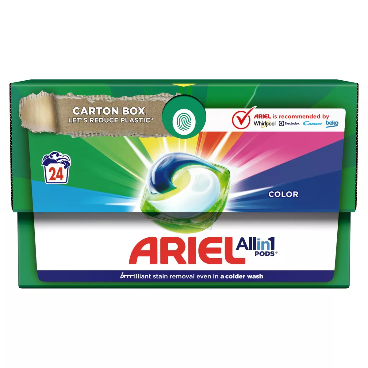 ARIEL COLOR Laundry Capsules All in 1 Washing Machine Pods 24 Caps Box