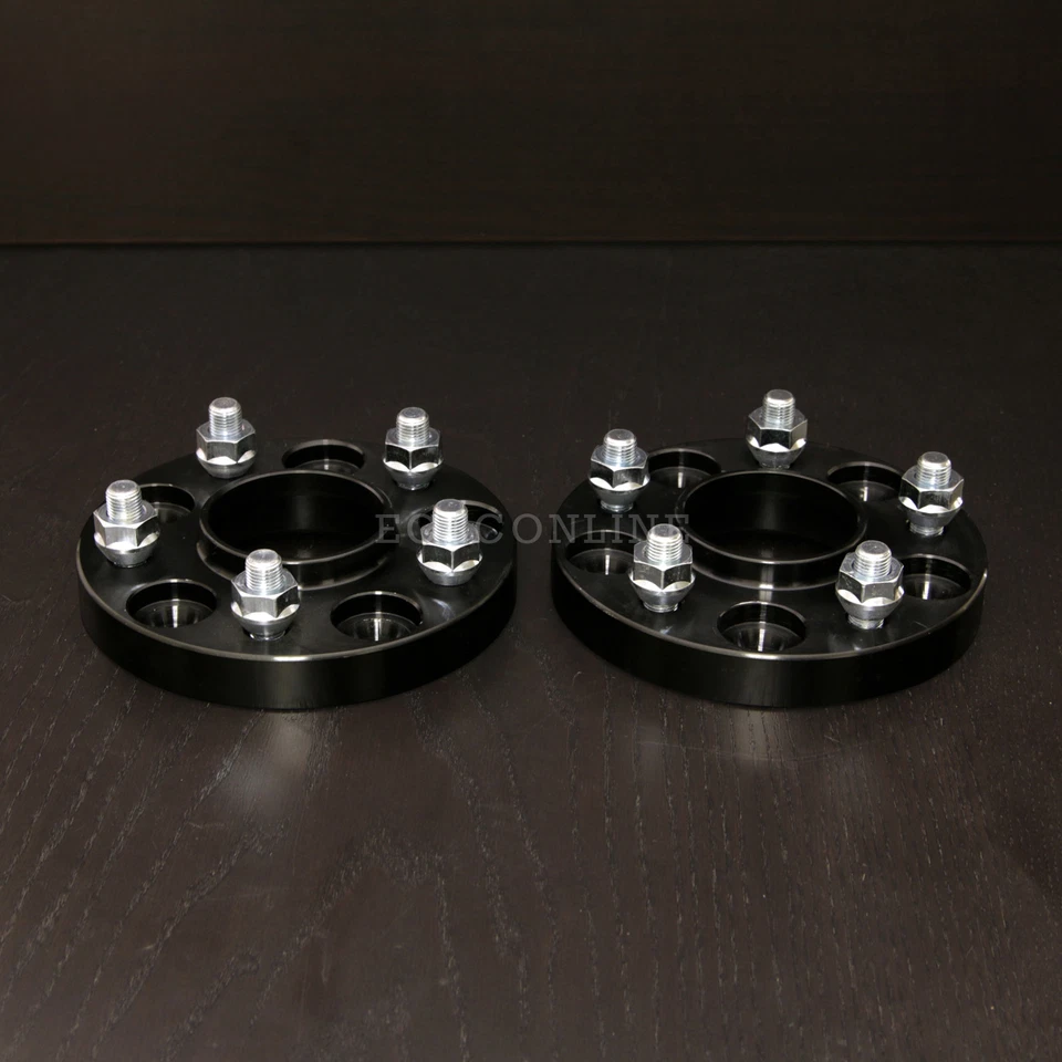 25mm (1") Hubcentric Black Wheel Spacers | 5x100 56.1 12x1.25 | for Subaru Scion - Image 3 of 4