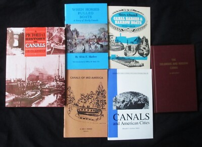 Water Transportation Canals Narrow Boats Barges History America Photo Map Lot 6