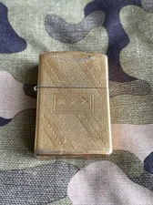 Early 1980s Vintage Zippo Lighter - Gold Plated Diagonal Swirl - RLL