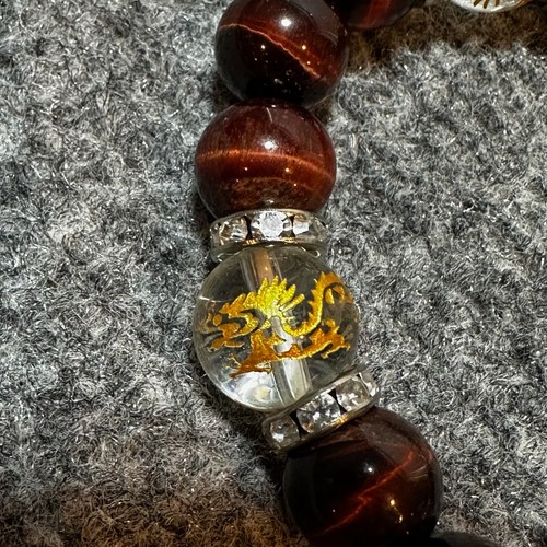 NEW Japan Bracelet Adult Mens Brown Stones Beaded Handmade - Picture 4 of 7