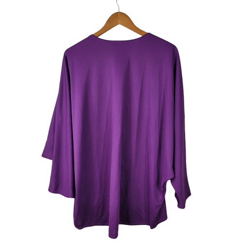 Anthony One Plus Size 1X/2X/3X/4X Cardigan Sweater Purple 1 2 3 4 Bat Wing - Picture 3 of 5
