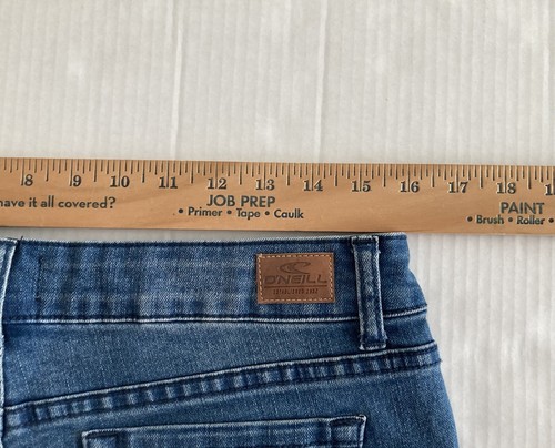 O'Neill Boyfriend verwaschene heiße Damenjeans Shorts blau Denim Größe 9 - Bild 10 von 12