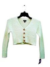 NWT Girls Art Class Fuzzy Warm Button Front Cropped Sweater Sizes M / XL