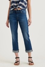 NWT Lucky Brand  Sweet Crop  Mid Rise Relaxed Fit Denim Blue Jeans 14X32