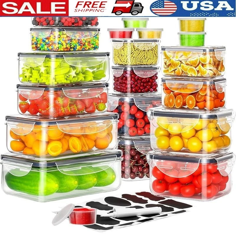 40 PCS Airtight Food Storage Containers W/ Lids Leakproof Stackable Meal Prep US