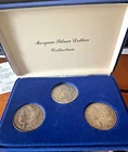 3 Morgan Silver Dollars 1921P Set w/Box & COA - 90%Silver US Coins