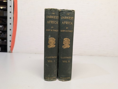 #ad In Darkest Africa Henry M. Stanley 2 Vol Set 1890 HC Maps $124.95