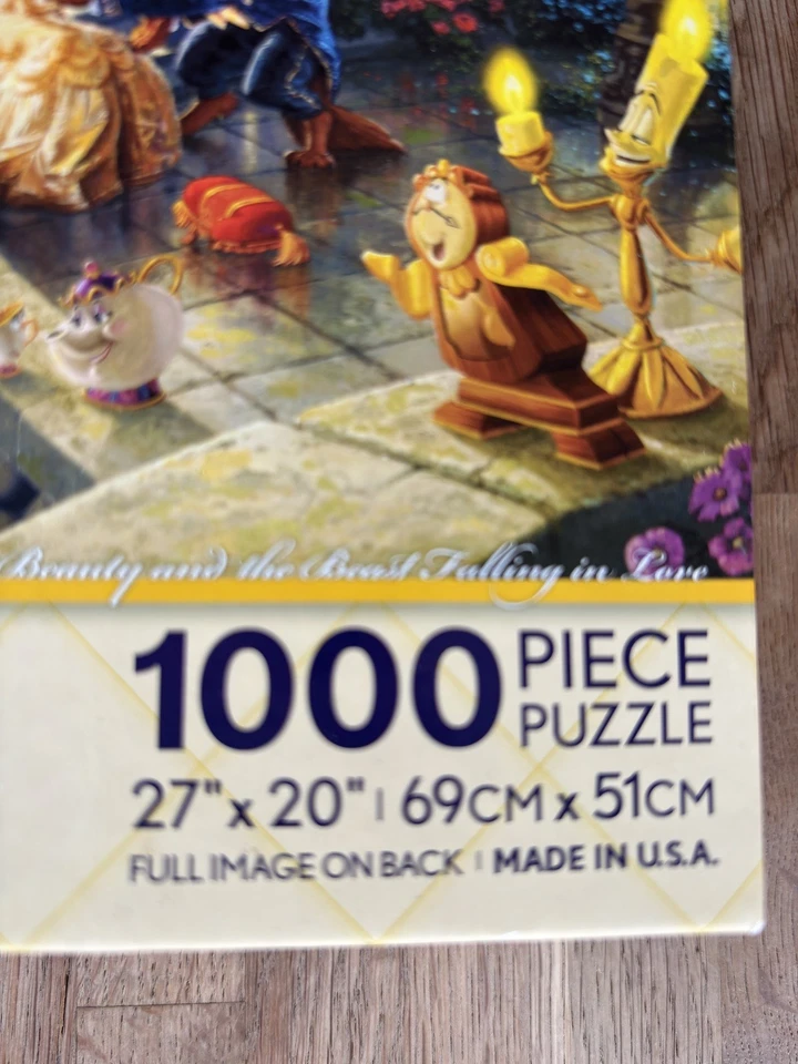 Disney Parks Thomas Kinkade Beauty & the Beast Falling in Love 1000 Piece Puzzle - Image 2 of 4