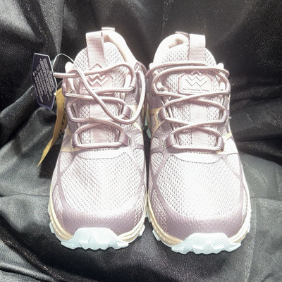 HI-TEC Purple Beige Mesh Lace Up Waterproof Athletic Sneakers Men s Low Top