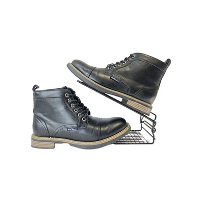 Ben Sherman Herren Stiefel Straßenbahn Zehenkappe schwarz Knöchel PU-Obermaterial UK Größe 9 sehr guter Zustand