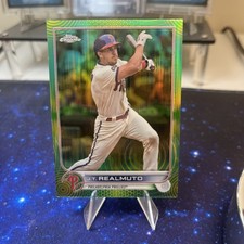 2022 Topps Chrome Sonic J.T. Realmuto Green/Yellow Pulse Refractor #45/99