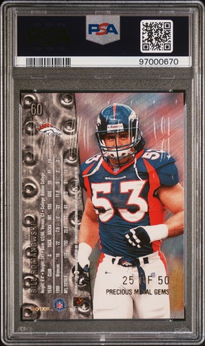 1999 SKYBOX METAL UNIVERSE PRECIOUS METAL GEMS #60 BILL ROMANOWSKI #/50 PSA 7.5 - Picture 2 of 2
